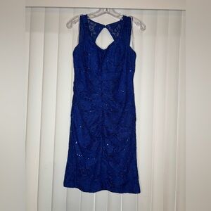 Elegant Blue Lace Dress